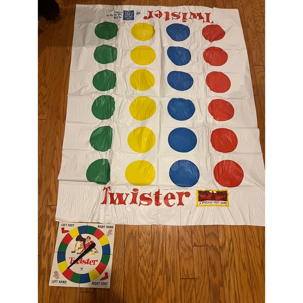 Vintage‎ Milton Bradley Twister Game Complete Plastic Mat Spinner Board 1974